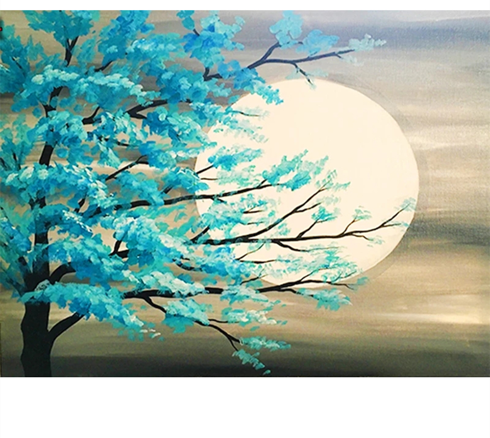 Moon Landscape Embroidery Mosaic Tree Landscape Home Decoration Diamond Art