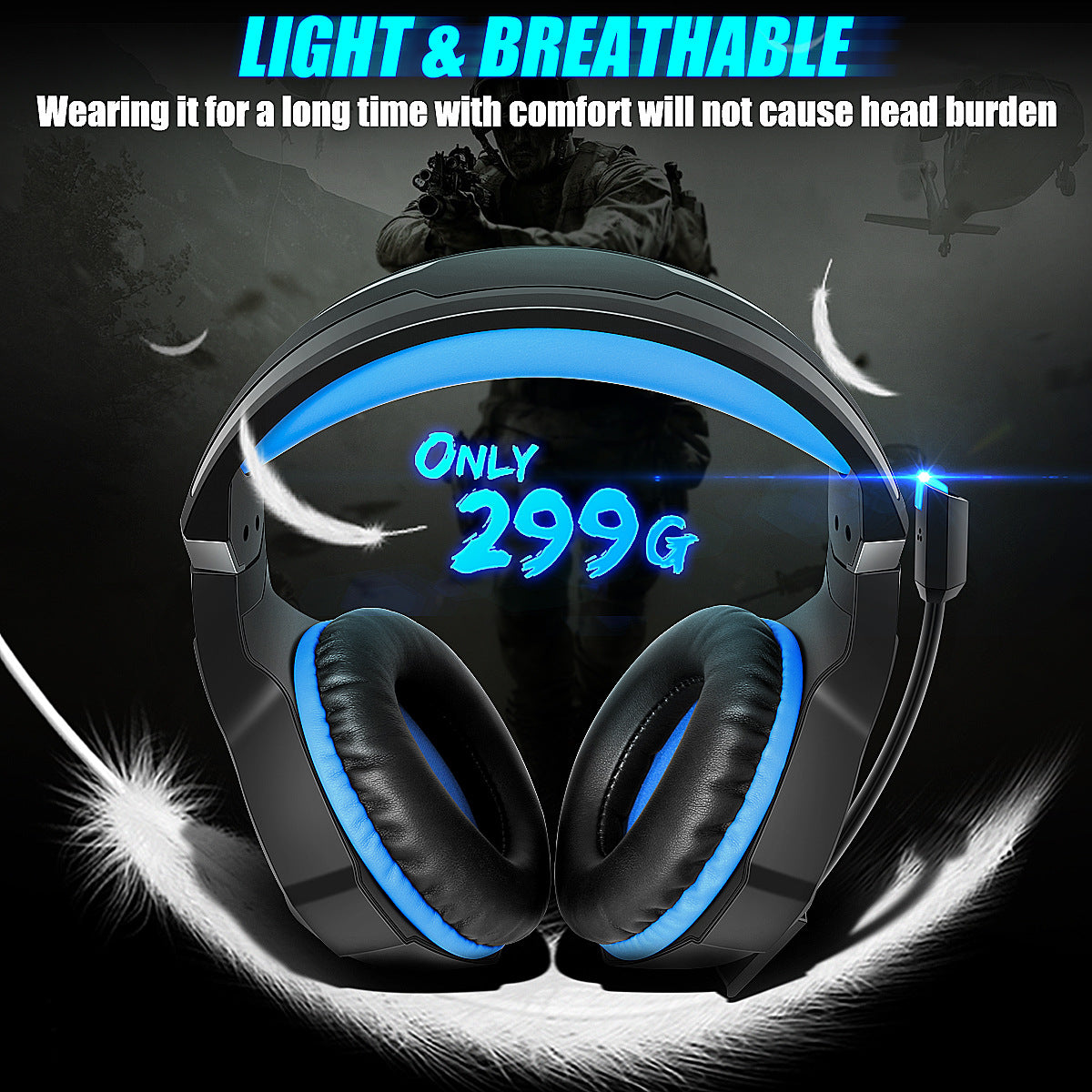 Headset With Mike Thunder Wear Luminous Gaming Headset