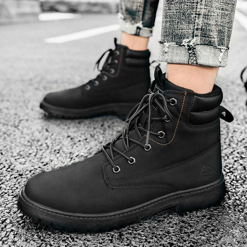 British Fashion High-top Boots Outdoor Hiking Trend Men's Shoes 
