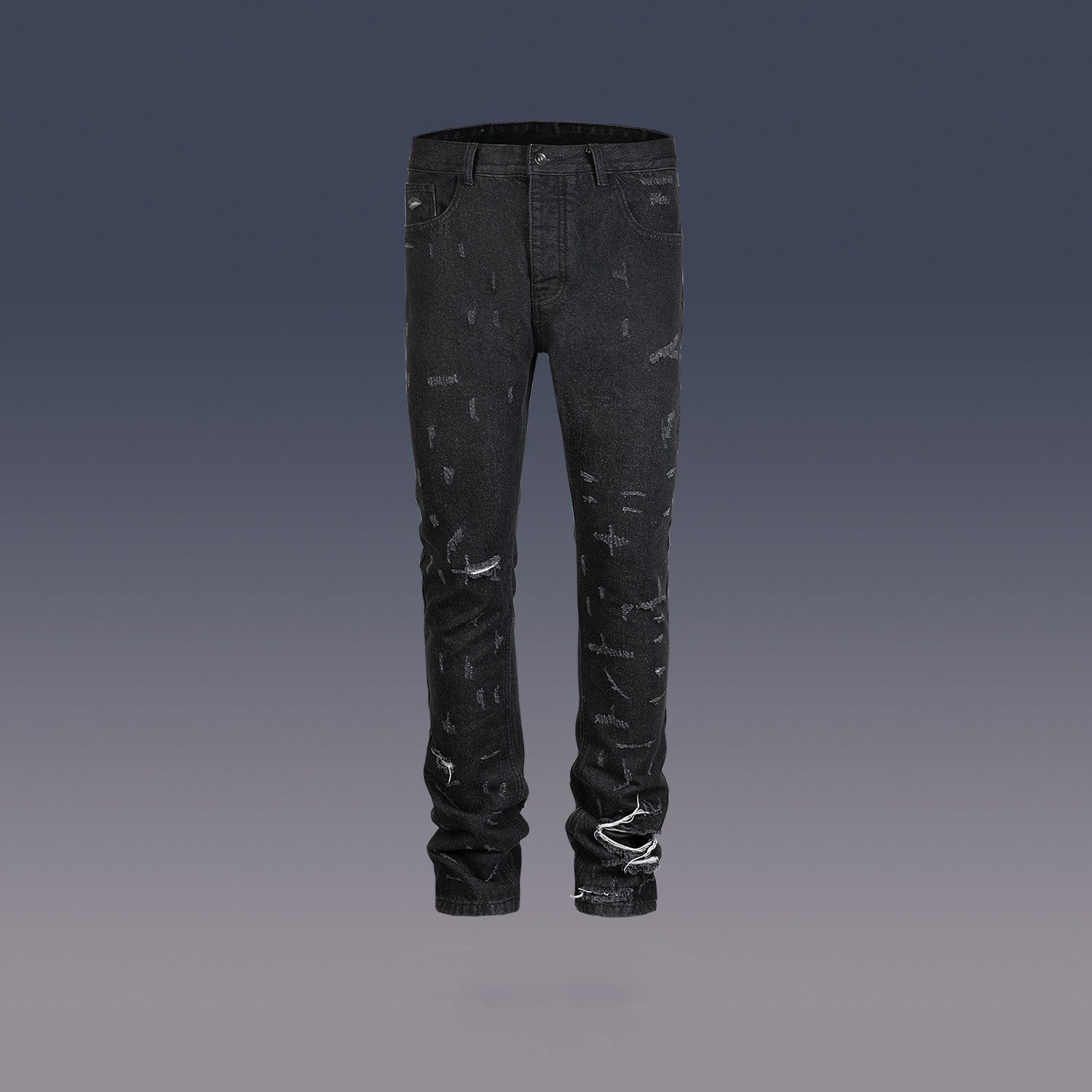 Damaged Black Cattle Tearing Trousers For Men And Women
