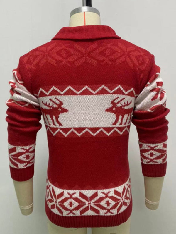 Men's Christmas jacquard sweater button cardigan sweater 