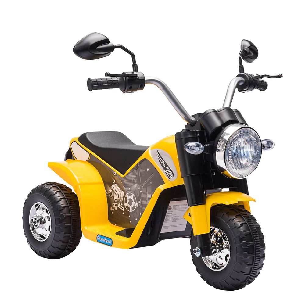 Kids 6V Electric Motorcycle Ride-On Toy Battery 18 - 36 Months Yellow HOMCOM