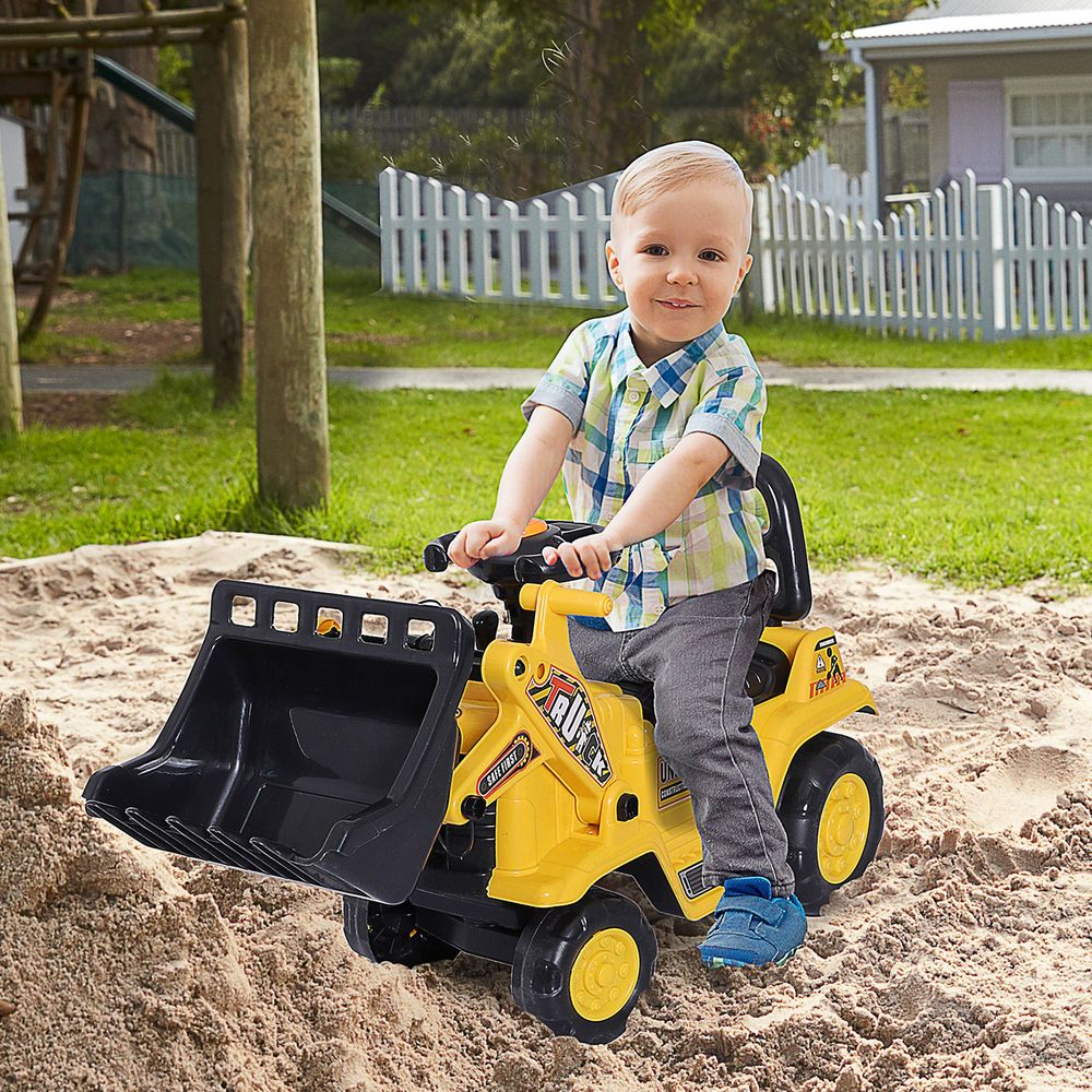 Ride-On Bulldozer Toddler Scooter Storage Cart Construction Truck