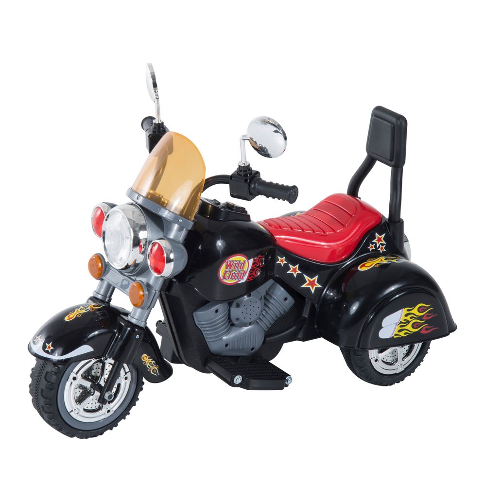 6V Kids Electric Motorbike Child Ride On Toy w/ Lights Sound Black HOMCOM