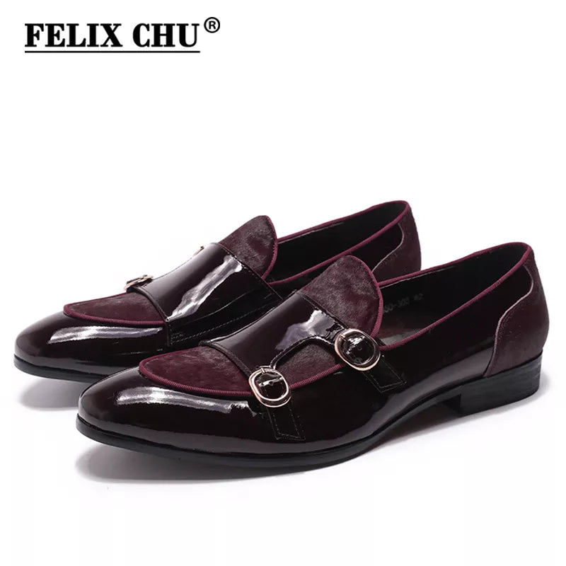 FELIX CHU Mens Wedding Loafers Gentlemen Party Dress Shoes 