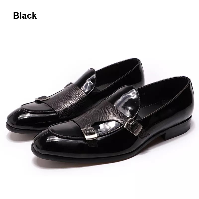 FELIX CHU Brand Patent Leather Mens Loafers Wedding Party Dress Shoes 