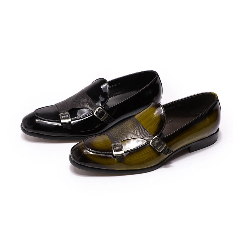 FELIX CHU Brand Patent Leather Mens Loafers Wedding Party Dress Shoes 