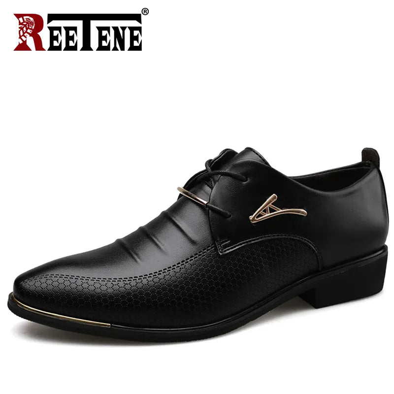 Men'S Leather Formal Shoes Dress Shoes Oxfords Fashion Retro Shoes 