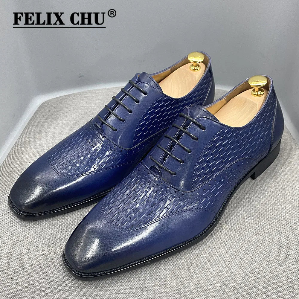 Luxury Italian Mens Oxford Shoes Genuine Cow Leather Shoes 